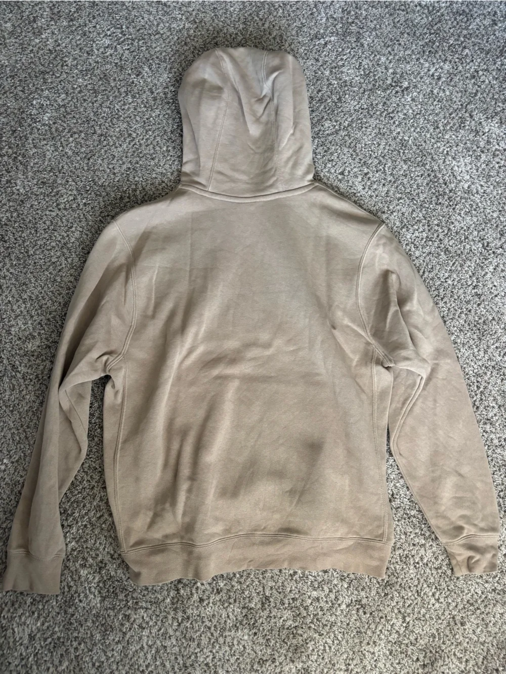 Nike Beige/Tan Pullover Hoodie with White Logo